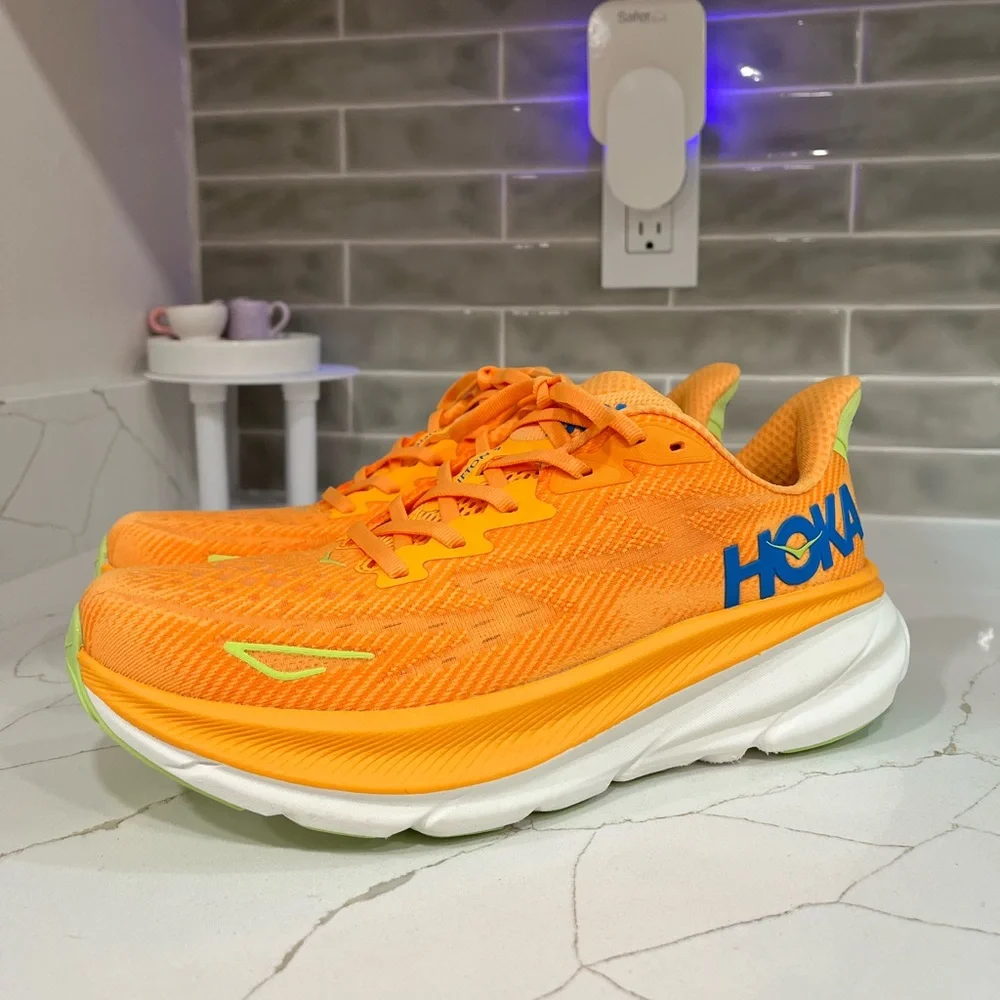 Hoka Clifton 9 Running Shoes. Men’s Size 9D   Color Orange - Picture 2 of 10